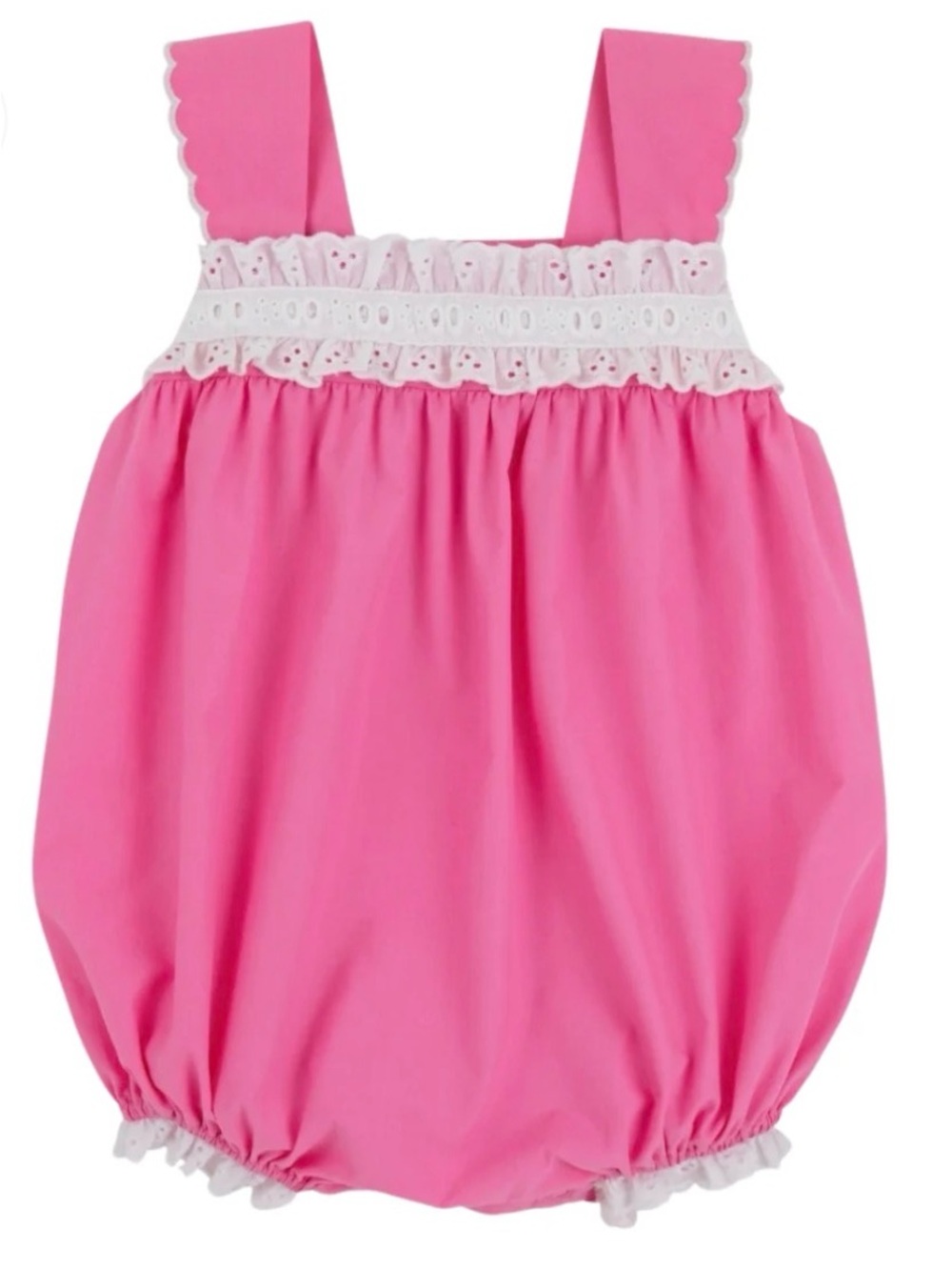 Beaufort Bonnet Babs Bubble - Winter Park Pink Scalloped Straps Eyelet 2T